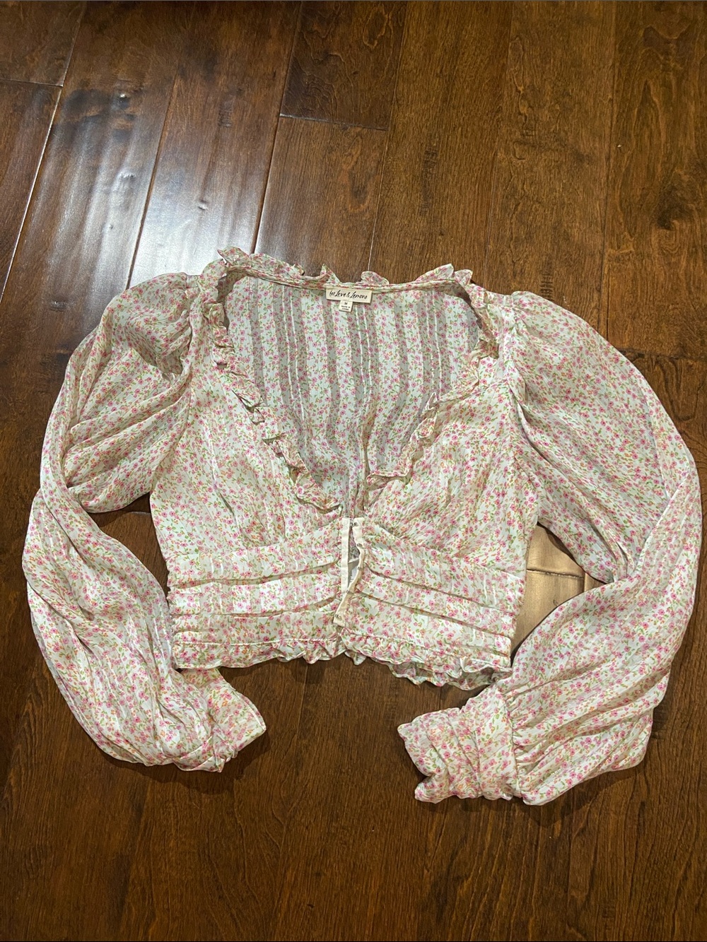 For Love And Lemons Natalie Coquette Girl Boho Floral Lace Cropped Corset Top